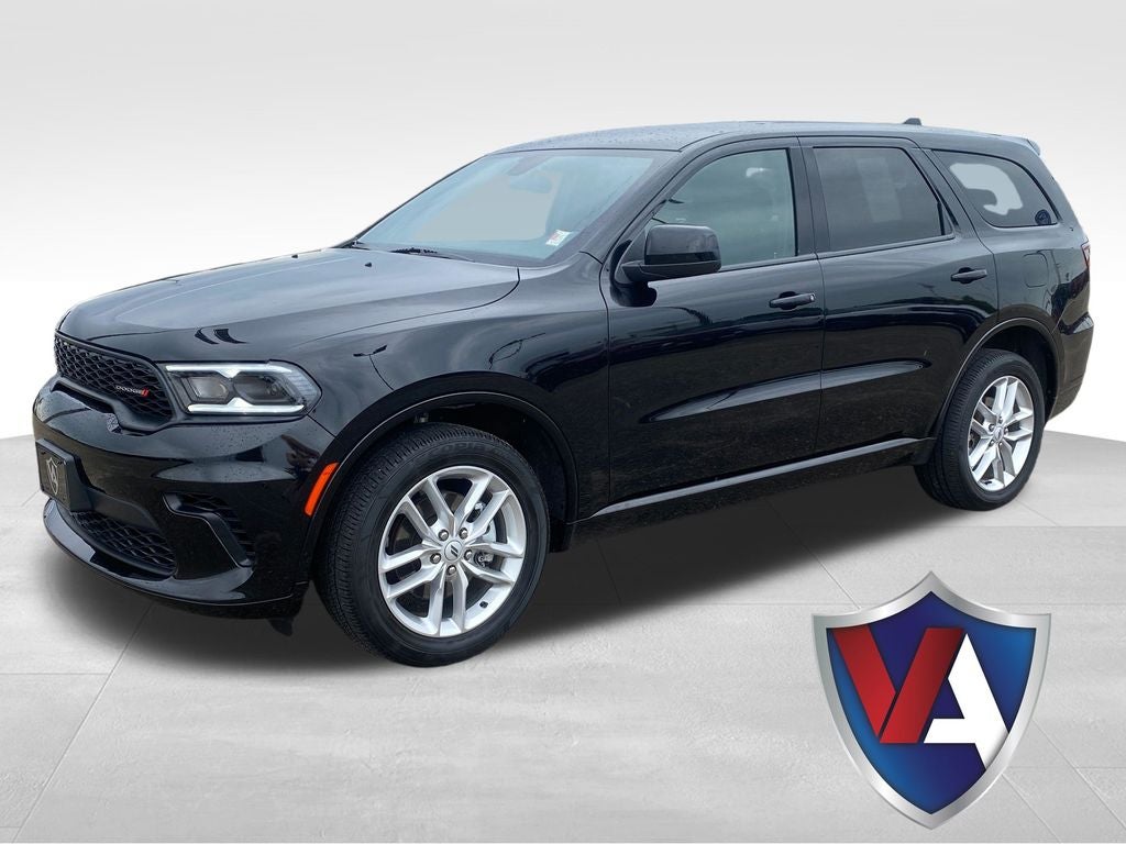 2025 Dodge Durango GT AWD in Db Black Crystal Clearcoat — front three-quarter view