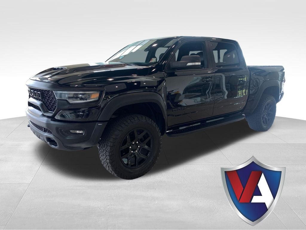2022 RAM 1500 TRX in Diamond Black Crystal Pearlcoat — front three-quarter view