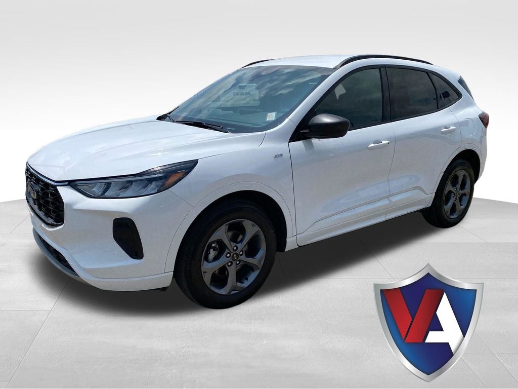 2023 Ford Escape ST-Line in Oxford White — front three-quarter view