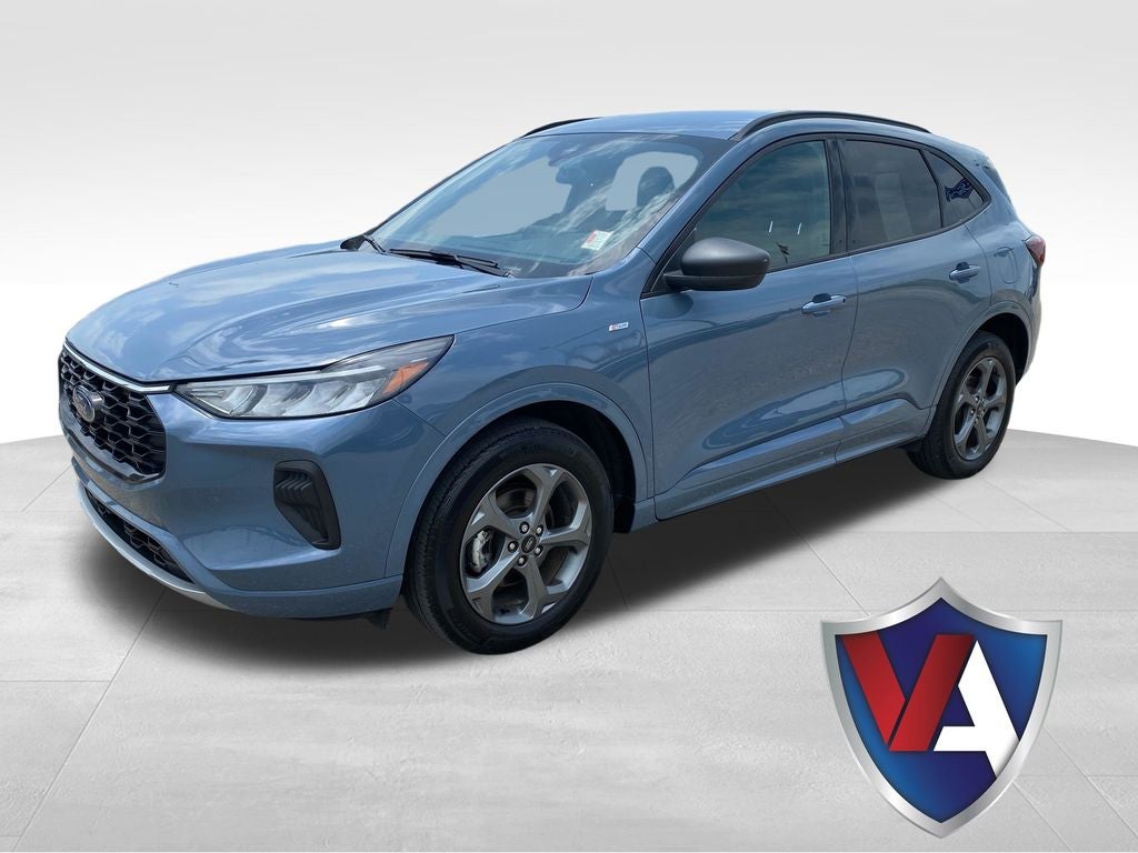 2024 Ford Escape ST-Line in Vapor Blue — front three-quarter view