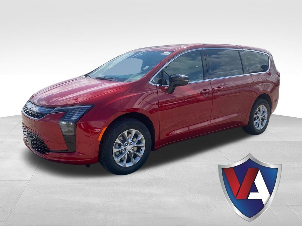 2027 Chrysler Pacifica PACIFICA SELECT AWD in Red Hot Pearl-Coat Exterior Paint — front three-quarter view