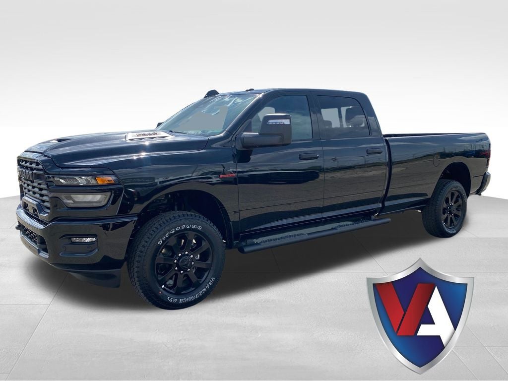 2026 RAM Ram 2500 RAM 2500 BLACK EXPRESS CREW CAB 4X4 8' BOX in Diamond Black Crystal Pearl-Coat Exterior Paint — front three-quarter view