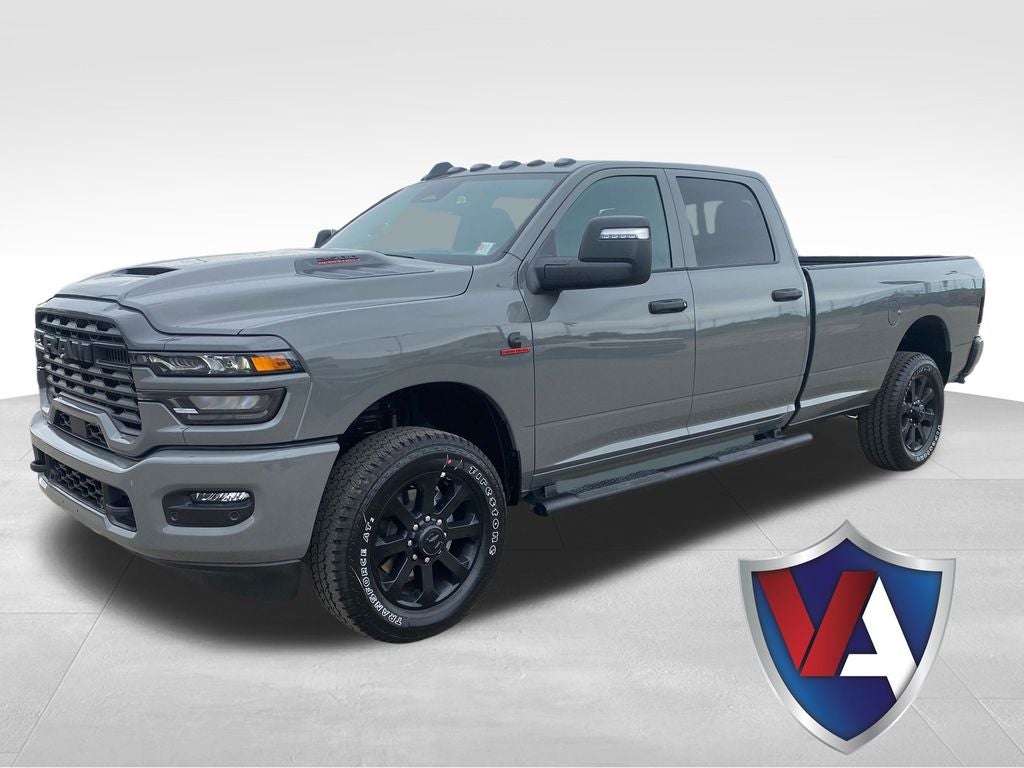 2026 RAM Ram 2500 RAM 2500 BLACK EXPRESS CREW CAB 4X4 8' BOX in Ceramic Gray Clear-Coat Exterior Paint — front three-quarter view