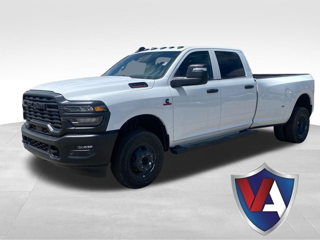 2026 RAM Ram 3500 RAM 3500 TRADESMAN CREW CAB 4X4 8' BOX in Bright White Clear-Coat Exterior Paint — front three-quarter view