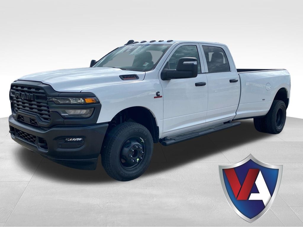 2026 RAM Ram 3500 RAM 3500 TRADESMAN CREW CAB 4X4 8' BOX in Bright White Clear-Coat Exterior Paint — front three-quarter view