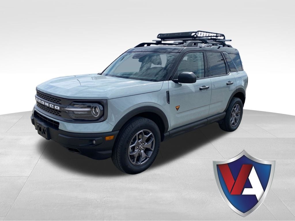 2023 Ford Bronco Sport Badlands in Cactus Gray — front three-quarter view